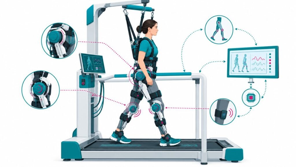 Illustration for the article: How Does a Robotic Rehabilitation System Work? Complete Engineering Guide